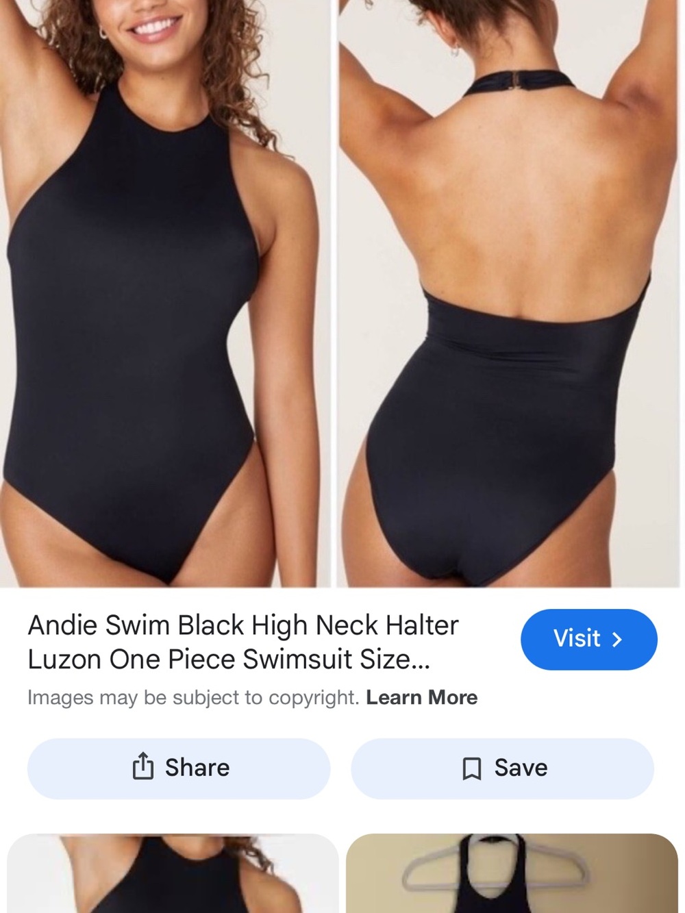 Andie Black High-Neck Halter One-Piece Swimsuit